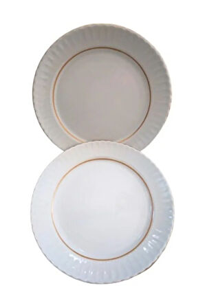 Kütahya Porselen 25 Cm Sedef Düz Tabak 6 Lı Mat Altın SF25DU521