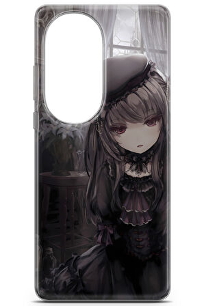 Huawei P50 Pro uyumlu Girls 33 Baskılı Kapak Gotik Anime