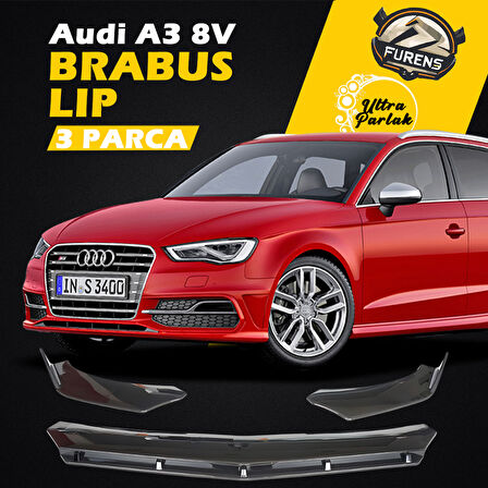 Audi A3 8v 2012-2019 Uyumlu Brabus Ön Lip 3 Parça Kanatlı Lip