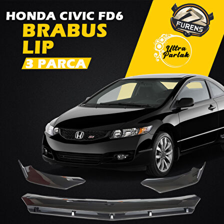 Honda Civic Fd6 Uyumlu Brabus Ön Lip 3 Parça Kanatlı Lip