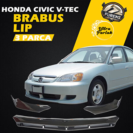 Honda Civic Vtec 2 Uyumlu Brabus Ön Lip 3 Parça Kanatlı Lip