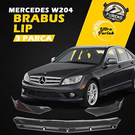 Mercedes Benz W204 2007-2014 Uyumlu Brabus Ön Lip 3 Parça Kanatlı Lip