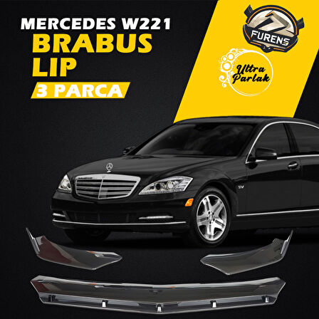 Mercedes Benz W221 2010-2013 Uyumlu Brabus Ön Lip 3 Parça Kanatlı Lip