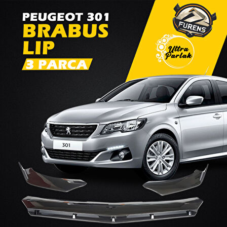 Peugeot 301 2012-2019 Uyumlu Brabus Ön Lip 3 Parça Kanatlı Lip