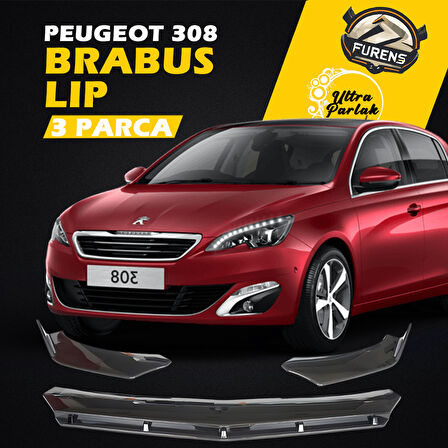 Peugeot 308 Uyumlu Brabus Ön Lip 3 Parça Kanatlı Lip