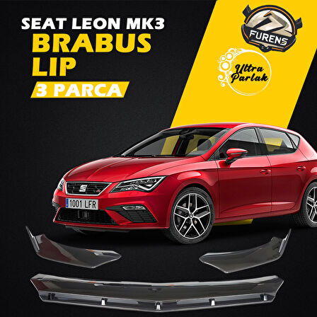 Seat Leon Mk3 Mk3.5 Uyumlu Brabus Ön Lip 3 Parça Kanatlı Lip