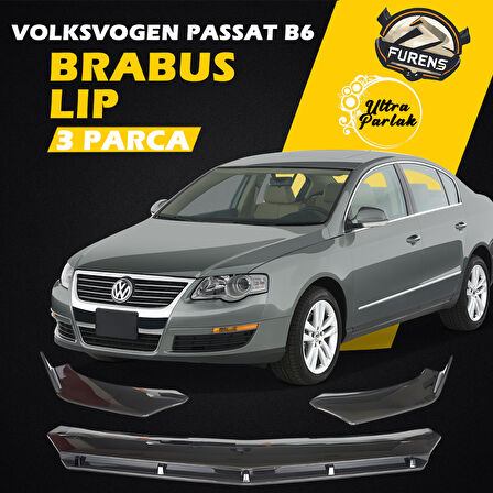 Vw Passat B6 2005-2010 Uyumlu Brabus Ön Lip 3 Parça Kanatlı Lip