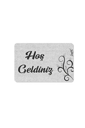 hoş geldiniz yazılır Coco Görünümlü Dekoratif Dış Kapı Önü ve Iç Mekan Paspası