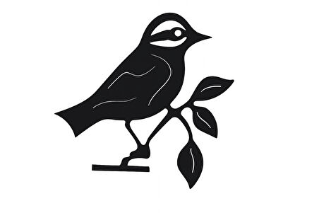 Metal Duvar Süsü Kuş Doğa  - Shadowline Serisi