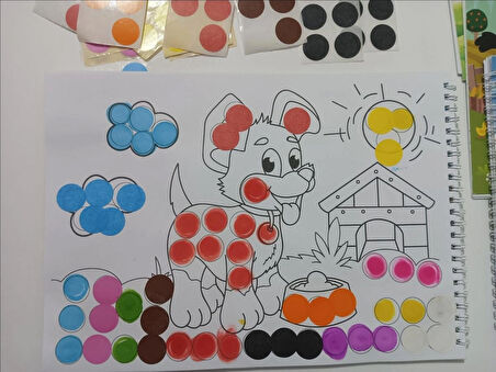 6’lı Mini Dot Marker Kalemi + Dot Marker Boya Kitabi*4 + Nokta Etiket Hediyeli Set