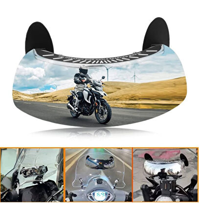 Motosiklet 180 Derece Geniş Açılı Dışbükey Görüş Aynası,Ön Cam Dikiz Aynası _Supermoto