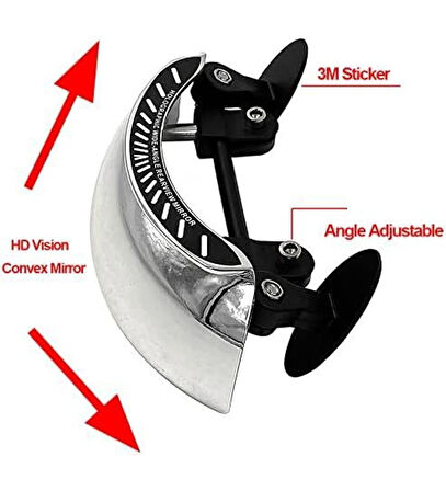 Motosiklet 180 Derece Geniş Açılı Dışbükey Görüş Aynası,Ön Cam Dikiz Aynası _Supermoto