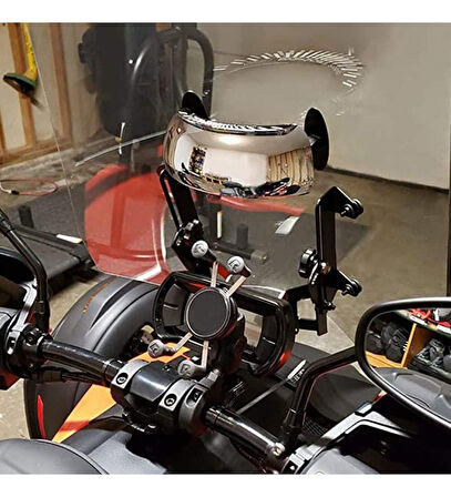 Motosiklet 180 Derece Geniş Açılı Dışbükey Görüş Aynası,Ön Cam Dikiz Aynası _Supermoto