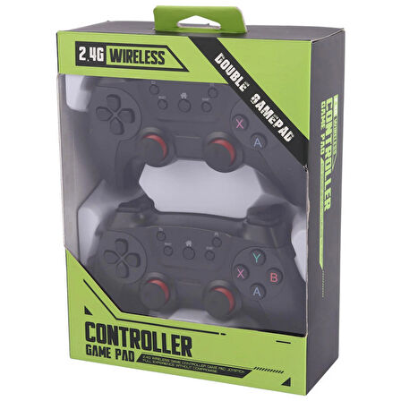 Hk Tech Joystick Gamepad Çiftli Tv ve Pc Uyumlu Oyun Konsolu 2.4ghz Yeşil