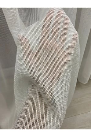 Lena Ekru Renkli Modern Desenli 1/2,5 Normal Orta Pileli Modern Tül Perde