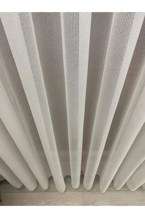 Lena Ekru Renkli Modern Desenli 1/2,5 Normal Orta Pileli Modern Tül Perde