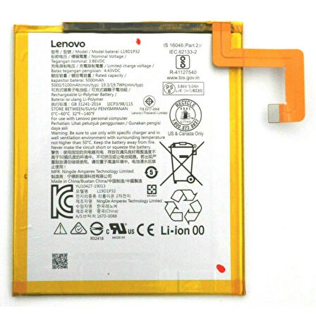 Lenovo Uyumlu Tab M10 FHD Plus L19D1P32 TB-X606FA TB-X606XA TB-X606F TB-X606X Tablet Batarya