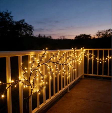 Dekoratif 144 LED Dal Işık | 8 Modlu Günışığı Aydınlatma | Balkon, Bahçe, Teras ve Duvar Dekoru | Dış Mekân Kullanımı