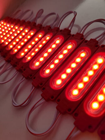 Cob Ledli Su Geçirmez Mercekli Kırmızı Neon Parmak Led 3 Adet