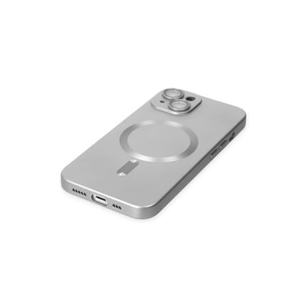 Apple iPhone 14 Plus Kılıf Moshi Lens Magneticsafe Silikon - Gümüş