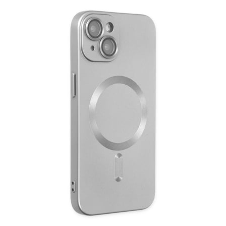 Apple iPhone 14 Plus Kılıf Moshi Lens Magneticsafe Silikon - Gümüş