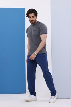 Erkek Battal Beden Antrasit Bisiklet Yaka T-shirt Alt-üst Takımı - 130