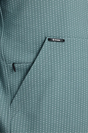 Erkek Yeşil Puantiyeli Kanguru Cepli Kapüşonlu Eşofman Takımı  - 7809