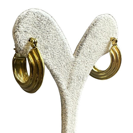 Uretti - İREM 3914 7007 Çizgi Katmanlı Model Çelik Küpe