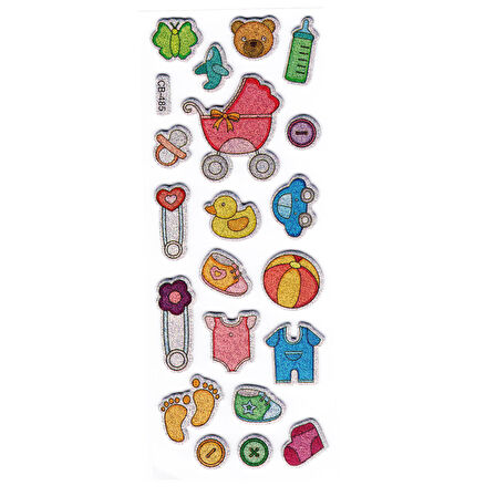 Sticker Kabartmalı Stiker Defter, Planlayıcı Sevimli Bebek ikonları(cb485) 16x7 cm