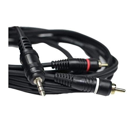 3.5mm Stereo To 2rca Aux Ses Kulaklık Çevirici Kablosu (1.8 Metre)