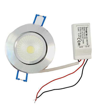 3 WATT LED SPOT TRAFOLU KROM KASA BEYAZ IŞIK (YCE-N3) ( 2 ADET )