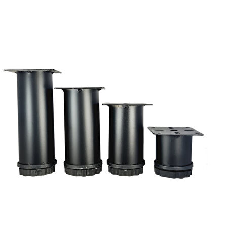 40 LIK 15 CM SİYAH METAL YUVARLAK AYAK ( 4 ADET )