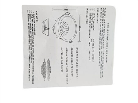 6 WATT LED SPOT TRAFOLU BEYAZ KASA BEYAZ IŞIK (YCE-N5) ( 2ADET )