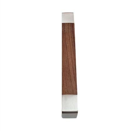Metal İnox Ayak Ceviz Desenli 224 mm Kulp | 7 Adet Dolap ve Çekmece Kulbu