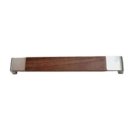 Metal İnox Ayak Ceviz Desenli 224 mm Kulp | 7 Adet Dolap ve Çekmece Kulbu