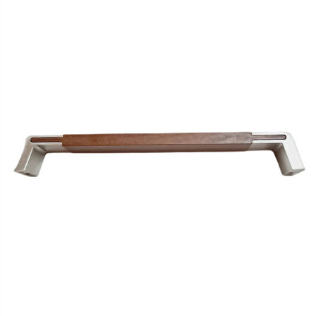 Metal İnox Ayak Ceviz Desenli 224 mm Kulp | 7 Adet Dolap ve Çekmece Kulbu