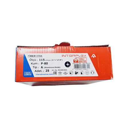 Fiber Disk Zımpara INTERFLEX V115 80 Kum| 25 ADET