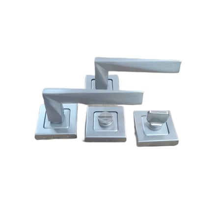 kapı kolu Armax Piramit  Rozetli Saten WC Kolu / 2 Takım