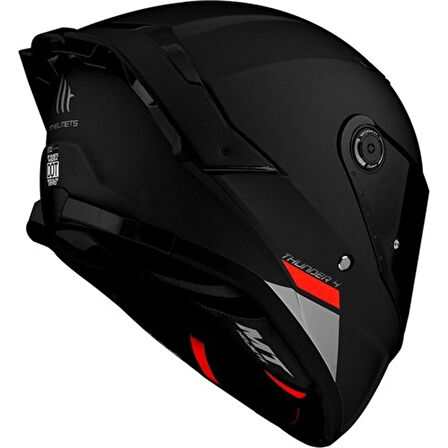 MT Kask Thunder 4sv Solid A1 Mat Siyah - Iç Güneş Vizörlü