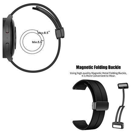 Gpack Samsung Galaxy Watch 5 Pro Kordon Silikon Mıknatıslı Ayarlanabilir HS19