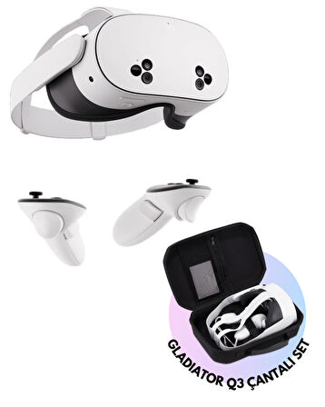 Meta Quest 3S VR Gözlük + Gladiator Q3 Taşıma Çantası