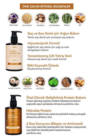 Yoğun Nemlendirici ve Besleyici İkili Saç Bakım Seti KUNDAL Holiday Edition 300ml Shampoo/Treatment
