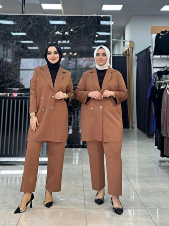 Meltem Ceket Takım Tütün Beden 1-40-42-44