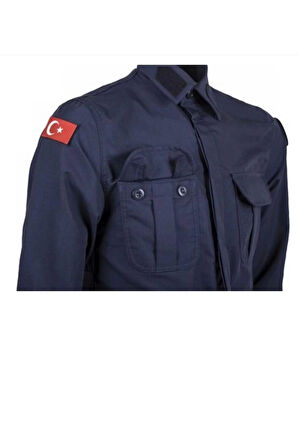 Orjinal Garantili Lacivert Kumaş Jandarma Asayiş Uzun Kol Gömlek