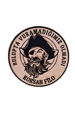 Korsan Filo- Deri Peç - Arma - Askeri Patch 8 Cm Çap