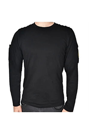 Dalga Desenli 2 Cepli Uzun Kollu Taktik T-Shirt