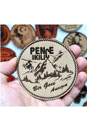 Pençe Kiliç Harekati - Deri Peç - Arma - Askeri Patch