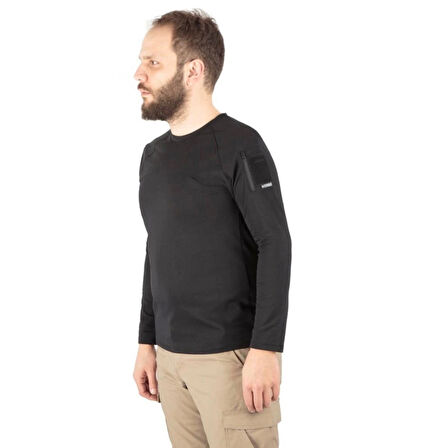 Tactical Bisiklet Yaka Uzun Kollu Taktik Tişört Siyah 801 Pike