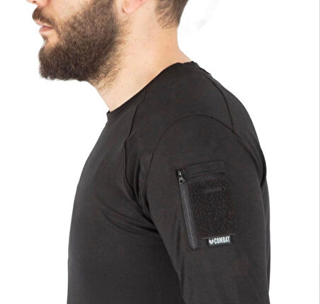 Tactical Bisiklet Yaka Uzun Kollu Taktik Tişört Siyah 801 Pike