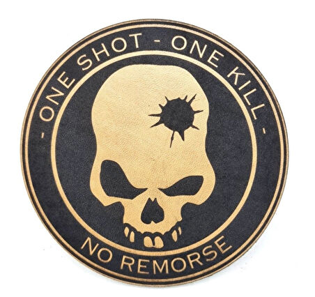 ONE SHOT ONE KILL KESKİN NİŞANCI Deri PEÇ - Arma - Askeri Patch